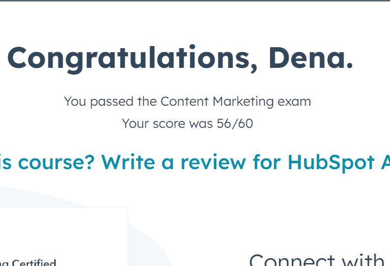 One Hubspot Certificate 